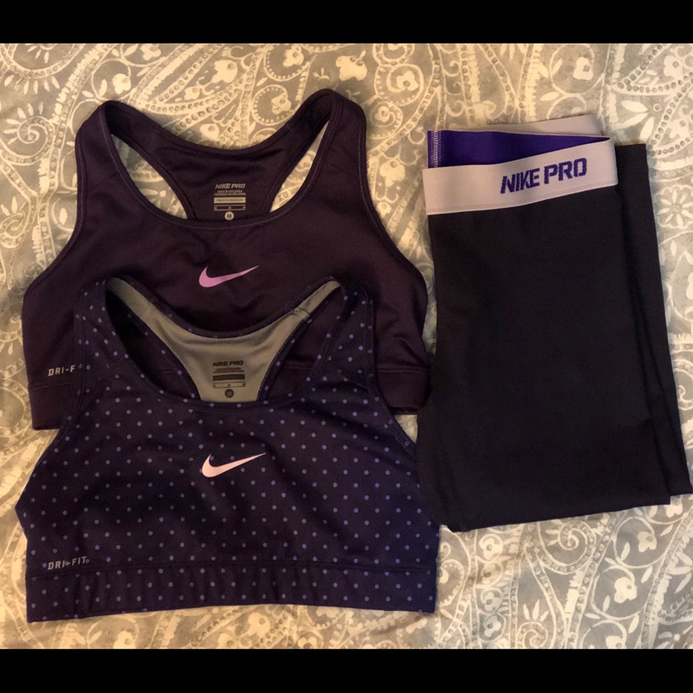 Purple Nike Pro Compression bundle medium